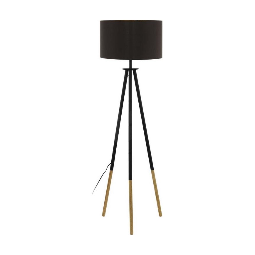 Eglo 55291 - Lampada con piedistallo BIDFORD 1xE27/60W/230V nero/marrone