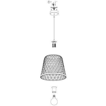 Eglo 55696 - Pendelleuchte an Kabel KIRKCOLM 1xE27/60W/230V beige