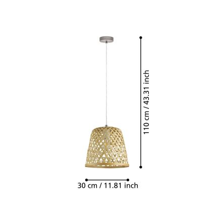 Eglo 55696 - Suspension sur câble KIRKCOLM 1xE27/60W/230V beige