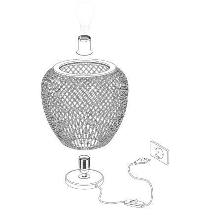 Eglo 55699 - Tischleuchte DEMBLEBY 1xE27/40W/230V beige