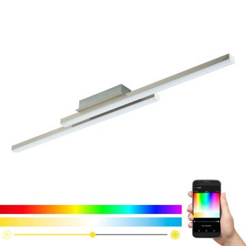 Eglo 55971 - Dimmbare LED RGBW-Deckenleuchte FRAIOLI-C LED/34W/230V 2700-6500K mattchrom + Fernbedienung
