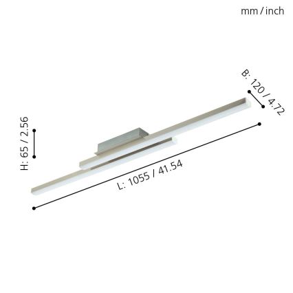 Eglo 55971 - Dimmbare LED RGBW-Deckenleuchte FRAIOLI-C LED/34W/230V 2700-6500K mattchrom + Fernbedienung