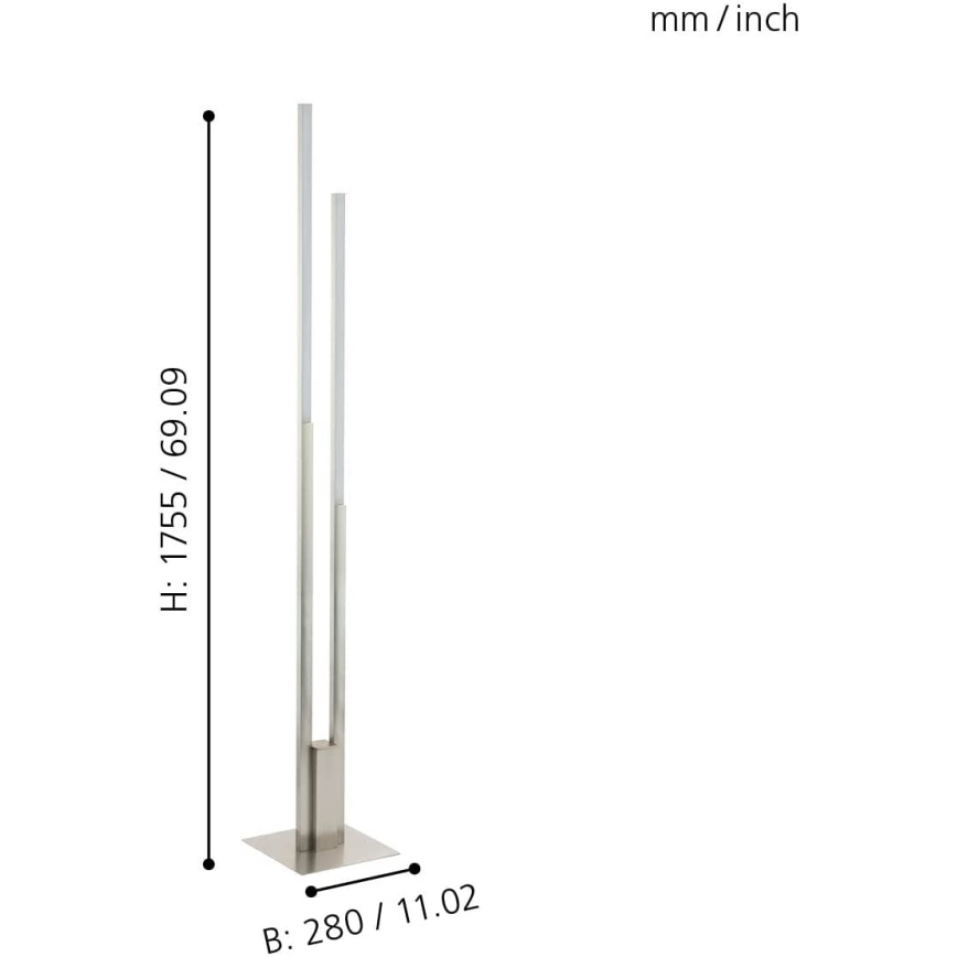 Eglo 55972 - LED RGBW dimmbare Stehleuchte FRAIOLI-C LED/34W/230V 2700-6500K mattchrom + Fernbedienung