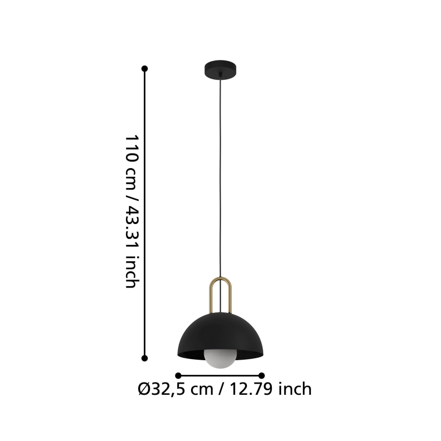 Eglo 56459 - Suspension sur câble CALMANERA 1xE27/40W/230V noire