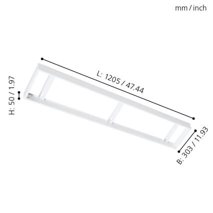 Eglo - Cornice pannello per soffitto 1205x303mm