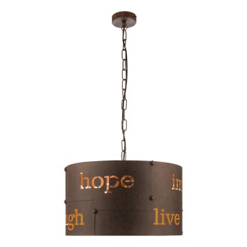 Eglo 62331 - Lampadario a sospensione con catena COLDINGHAM PRO 3xE27/60W/230V marrone