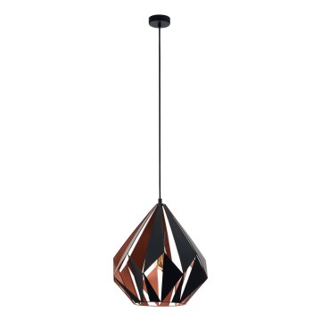 Eglo 62834 - Lampadario a sospensione con filo CARLTON PRO 1xE27/60W/230V diametro 44 cm nero