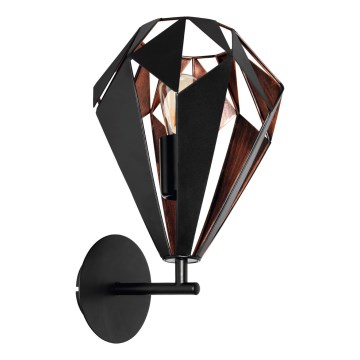 Eglo 62835 - Wandleuchte CARLTON PRO 1xE27/60W/230V schwarz