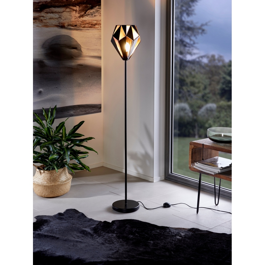 Eglo 62838 - Lampada con piedistallo CARLTON PRO 1xE27/60W/230V nero