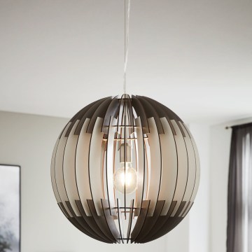 Eglo 63256 - Lampada a sospensione con cavo OLMERO PRO 1xE27/60W/230V Ø 40 cm grigio/bianco