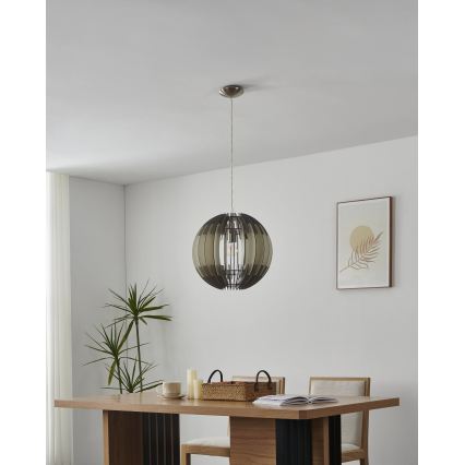 Eglo 63256 - Lampada a sospensione con cavo OLMERO PRO 1xE27/60W/230V Ø 40 cm grigio/bianco