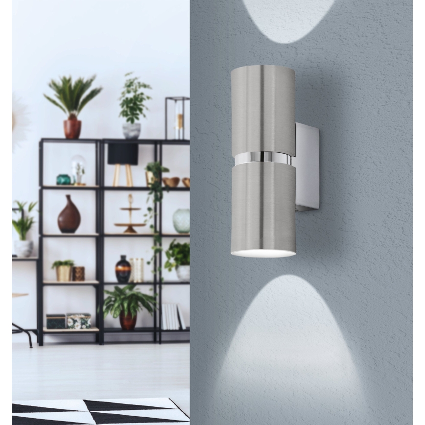 Eglo 64794 - Applique a LED PASSA PRO 2xGU10/3,3W/230V 3000K cromo opaco