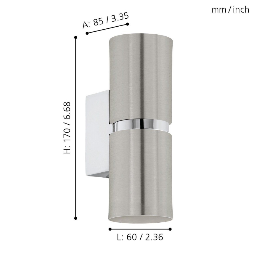 Eglo 64794 - Applique a LED PASSA PRO 2xGU10/3,3W/230V 3000K cromo opaco