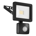 Eglo 64878 - Riflettore LED con sensore FILETTI LED/10W/230V 4000K IP44 nero