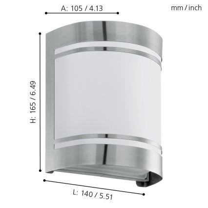 Eglo 74009 - Applique murale extérieure ROSADA 1xE27/40W/230V IP44
