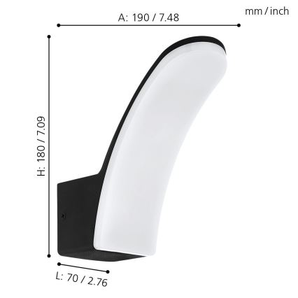 Eglo 74019 - Applique a LED da esterno LACONELLA LED/11,5W/230V 3000K IP44