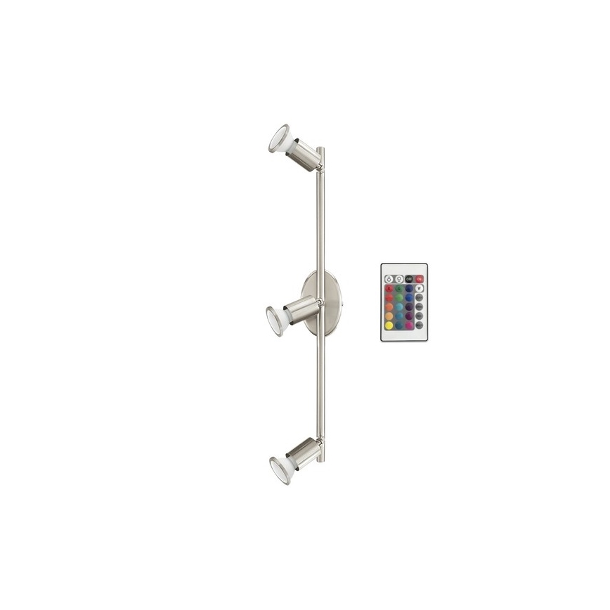 Eglo 75385 - LED RGB Faretto dimmerabile BUZZ-C 3xGU10/4W/230V + telecomando