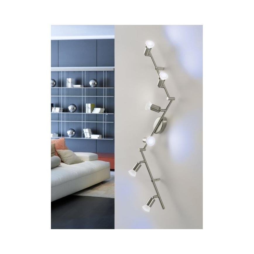 Eglo 75387 - Spot à intensité variable LED RGB BUZZ-C 6xGU10/4W/230V + Télécommande
