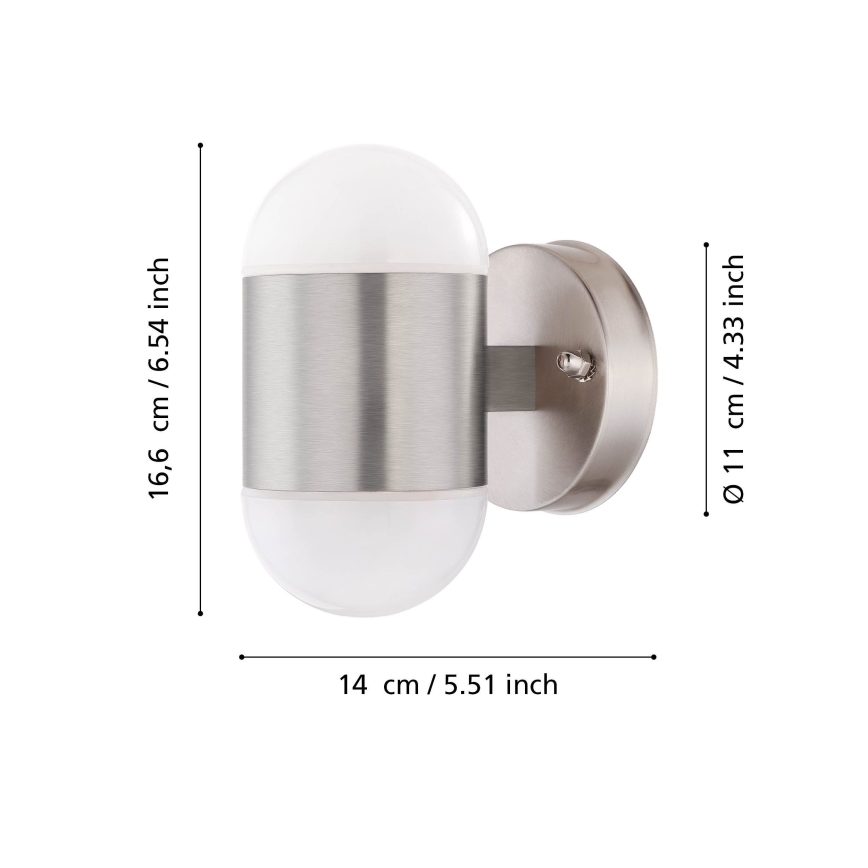 Eglo 75392 - Applique da esterno LED MEROLA 2xLED/3,7W/230V IP44 cromo opaco