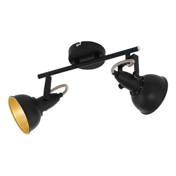 Eglo 75512 - Faretto THORNTON 2xE14/28W/230V nero/oro