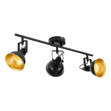 Eglo 75513 - Faretto THORNTON 3xE14/28W/230V nero/oro