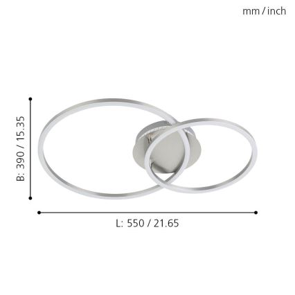 Eglo - Lampadario LED RGB Dimmerabile a plafone LED/21,5W/230V 3000-6500K + telecomando