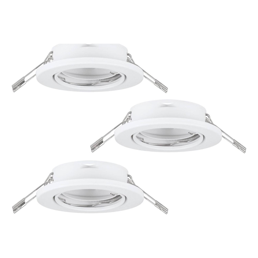 Eglo 75674 - SET 3x Lampada da incasso per bagno AGULO 1xGU10/35W/230V IP23 bianco