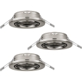Eglo 75675 - SET 3x Badezimmer-Einbauleuchte AGULO 1xGU10/35W/230V IP23 matt Chrom