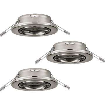 Eglo 75675 - SET 3x Lampada da incasso per bagno AGULO 1xGU10/35W/230V IP23 cromo opaco