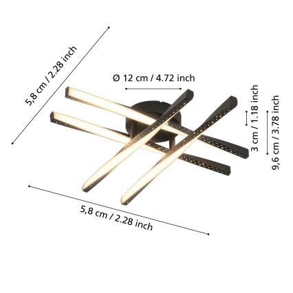 Eglo 75683 - Plafonnier LED ADEJE LED/19W/230V noir