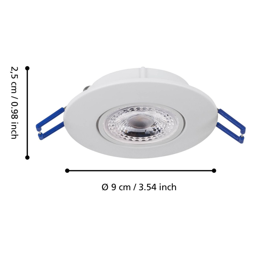 Eglo 75763 - LOT 3x Spot encastrable ZUJAR LED/3,4W/230V blanc