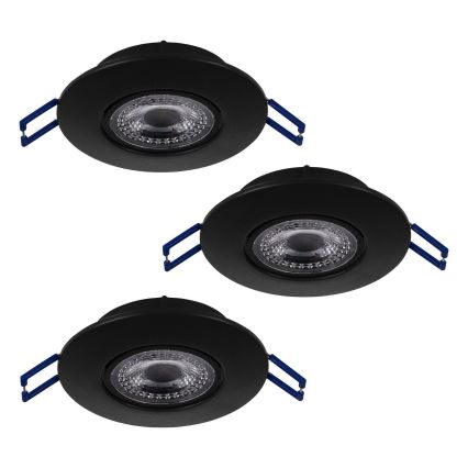 Eglo 75765 - LOT 3x Spot encastrable ZUJAR LED/3,4W/230V noir