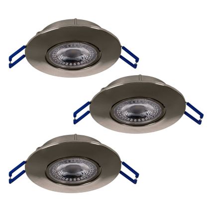 Eglo 75765 - SET 3x Lampada LED da incasso ZUJAR LED/3,4W/230V cromo opaco