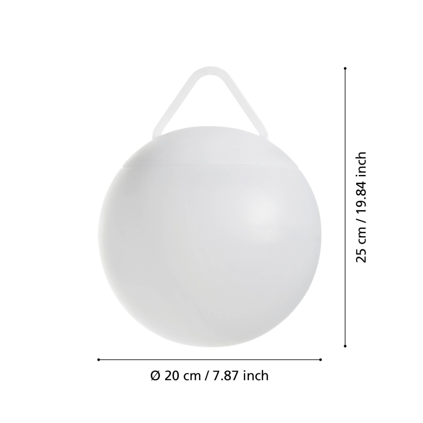 Eglo - RGB-LED-Außenleuchte, dimmbar, wiederaufladbar (2600 mAh), IP44, weiß + Fernbedienung