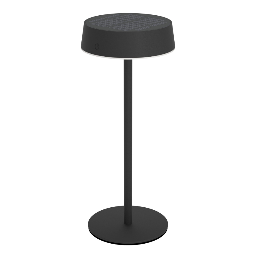 Eglo - Lampe de table tactile solaire rechargeable à LED dimmable LED/3W/5V 3000-6000K 1800 mAh IP44 noire
