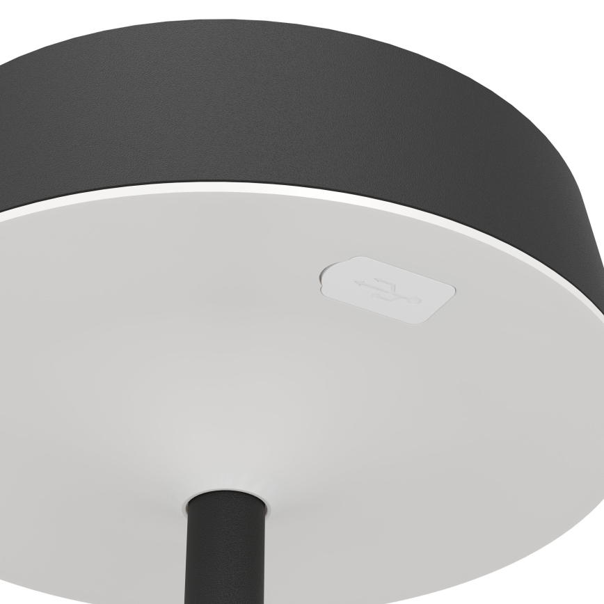 Eglo - Lampe de table tactile solaire rechargeable à LED dimmable LED/3W/5V 3000-6000K 1800 mAh IP44 noire