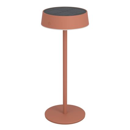 Eglo - Lampada da tavolo a LED dimmerabile, ricaricabile tramite energia solare, con controllo touch, 3W/5V, 3000-6000K, 1800 mAh, IP44, arancione