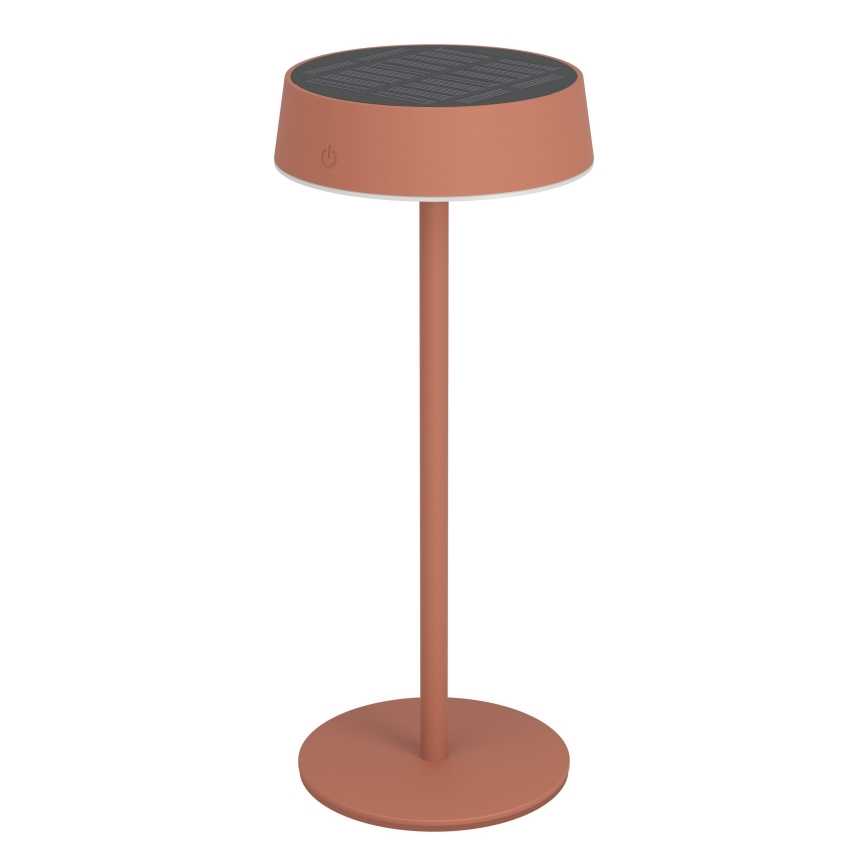 Eglo - Lampada da tavolo a LED dimmerabile, ricaricabile tramite energia solare, con controllo touch, 3W/5V, 3000-6000K, 1800 mAh, IP44, arancione