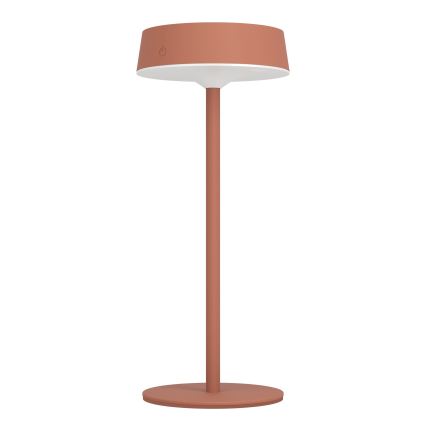 Eglo - Lampada da tavolo a LED dimmerabile, ricaricabile tramite energia solare, con controllo touch, 3W/5V, 3000-6000K, 1800 mAh, IP44, arancione