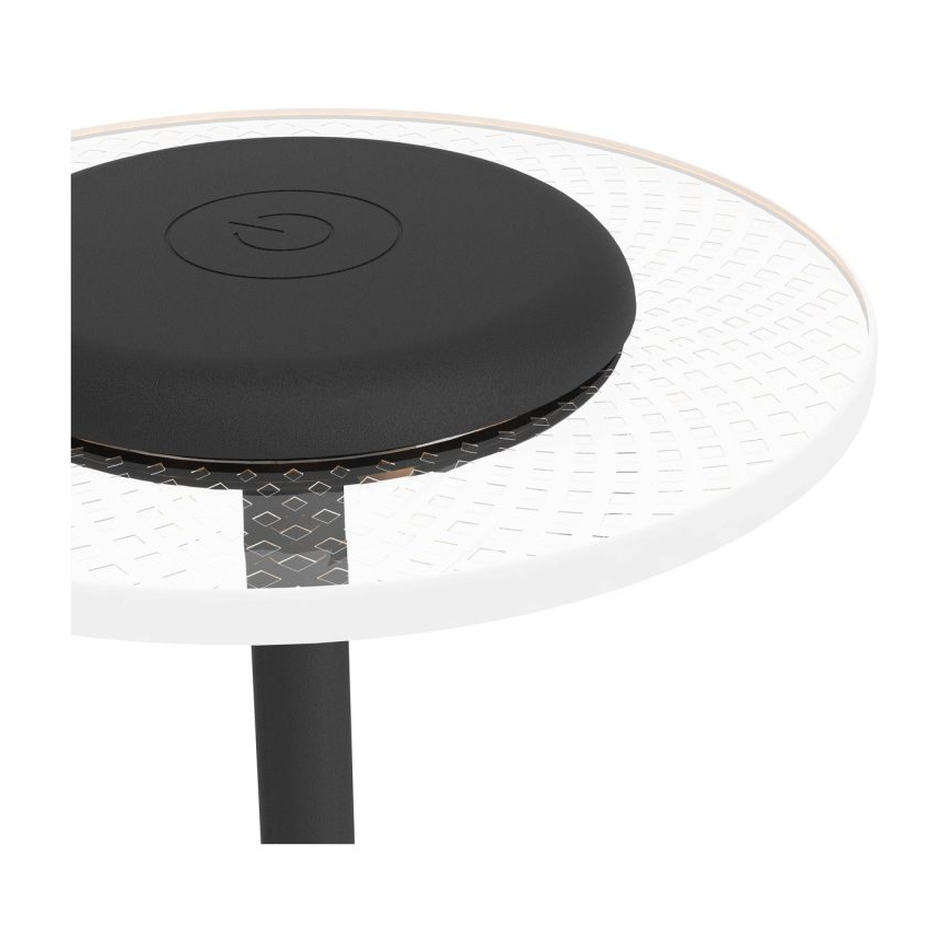 Eglo - Lampe de table tactile rechargeable LED RGBW dimmable, 5 V, 2000 mAh, noire