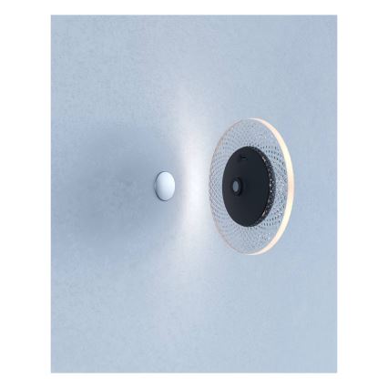 Eglo - Lampada da parete ricaricabile LED RGBW dimmerabile con sensore di movimento e sensore crepuscolare, LED/5V 2000 mAh, nero + telecomando