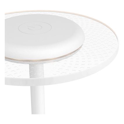 Eglo - Lampada da tavolo ricaricabile LED RGBW dimmerabile con controllo a sfioramento, 5V, 2000 mAh, bianca