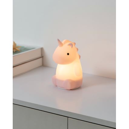 Eglo - Lampada da notte ricaricabile per bambini LED RGBW con controllo touch LED/5W/5V 1200 mAh a forma di unicorno