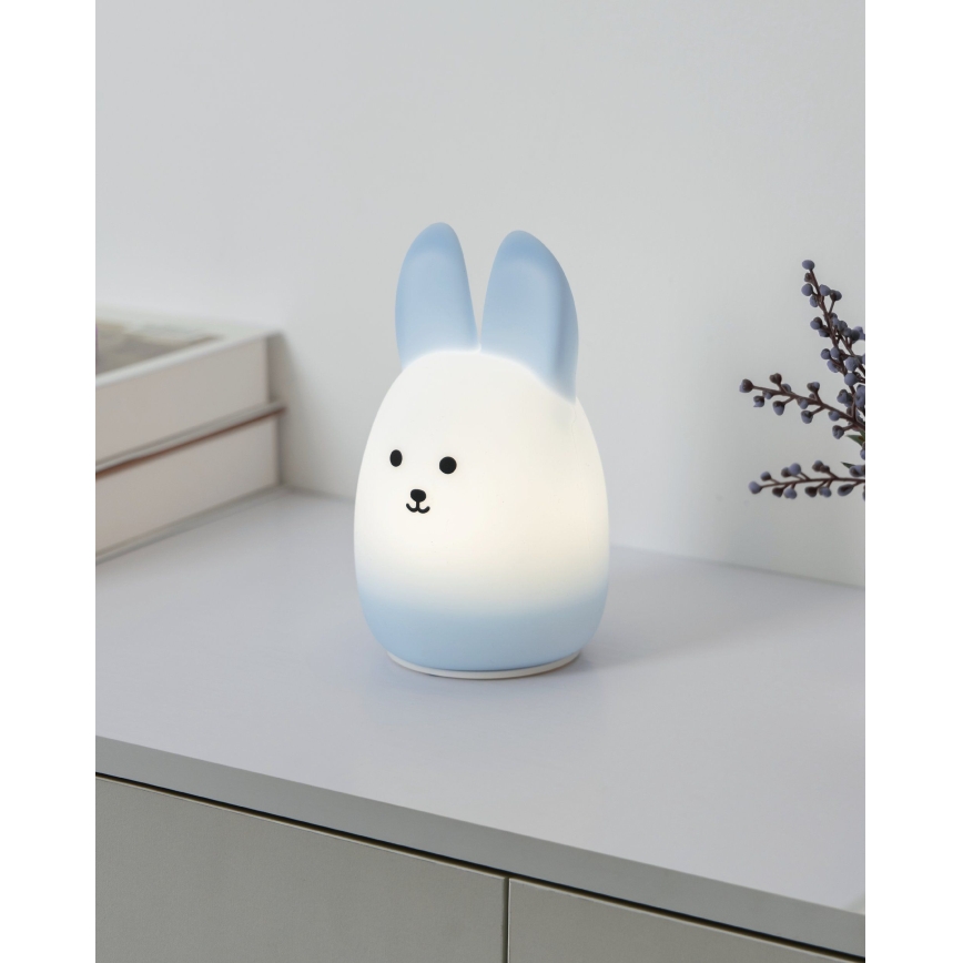 Eglo - Lampada da notte ricaricabile per bambini a sfioramento LED RGBW LED/5W/5V 1200 mAh coniglio