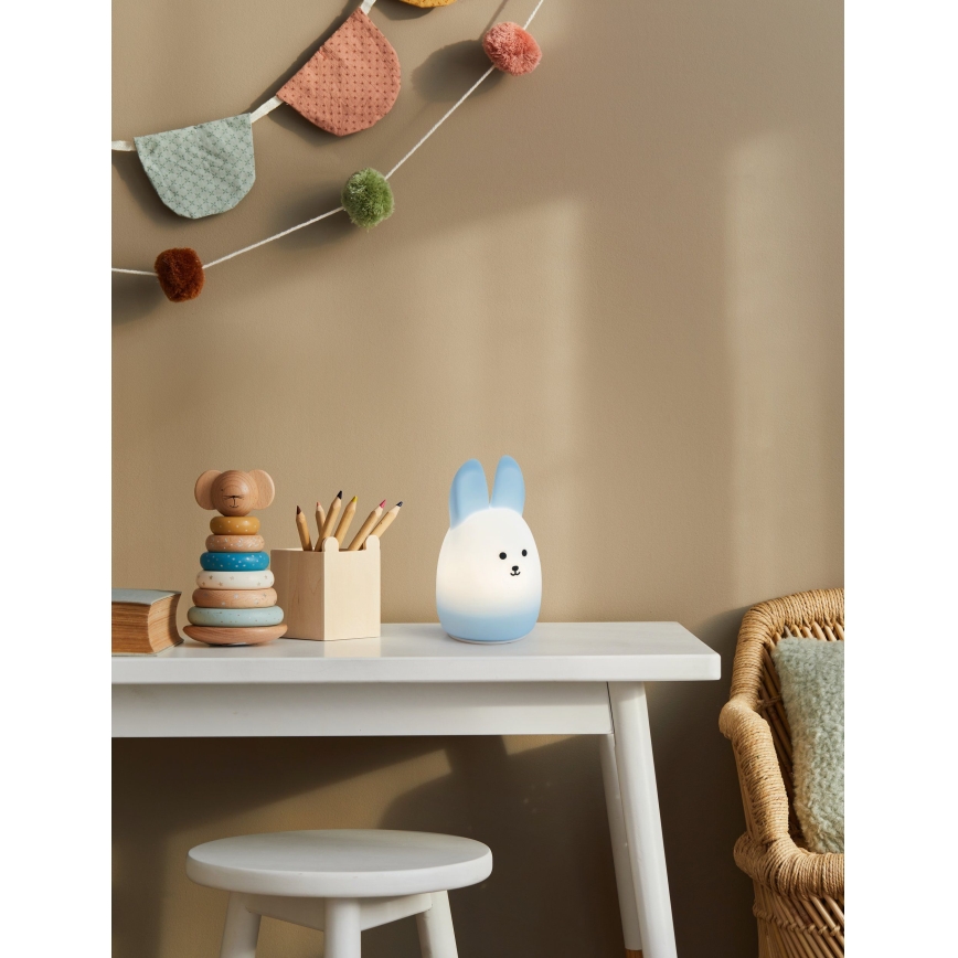 Eglo - Lampada da notte ricaricabile per bambini a sfioramento LED RGBW LED/5W/5V 1200 mAh coniglio