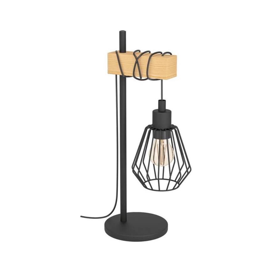 Eglo 780173 - Lampada da tavolo TABODI 1xE27/40W/230V pino/nero