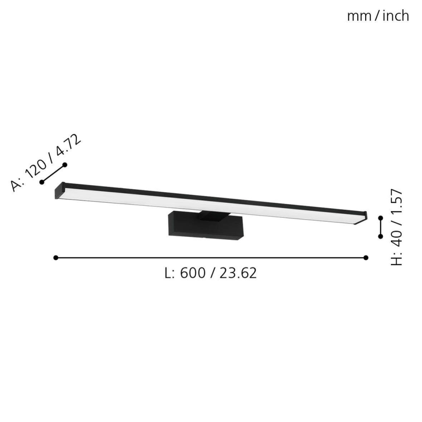Eglo 780431 - Éclairage LED de miroir salle de bain BETETA LED/11W/230V 60 cm IP44 noir