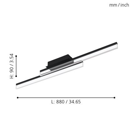 Eglo 780433 - Plafoniera LED da bagno YANGUAS 2xLED/11W/230V 3000K IP44 cromo opaco