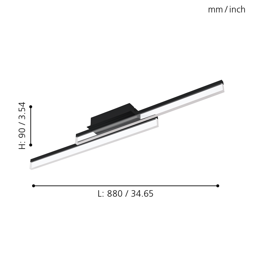 Eglo 780433 - Plafoniera LED da bagno YANGUAS 2xLED/11W/230V 3000K IP44 cromo opaco