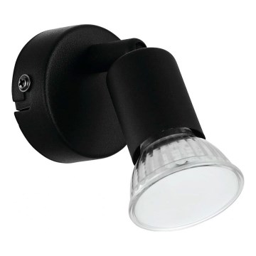 Eglo 780457 - Luce Spot da parete a LED ESCALERA 1xGU10/2,8W/230V 3000K nero